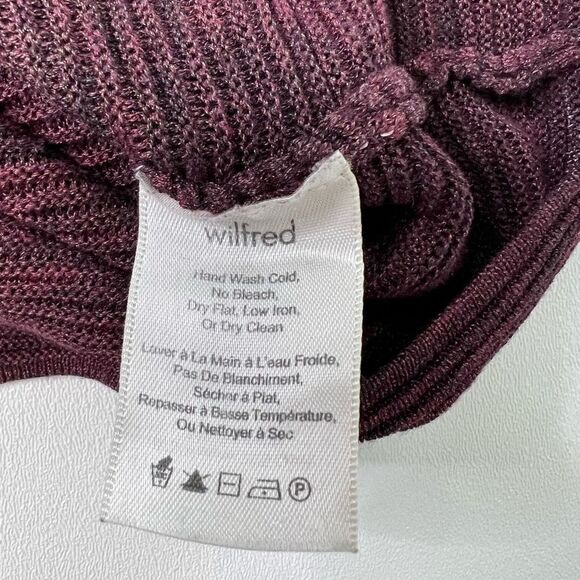 Aritzia Wilfred Sweaters Womens Medium Blanchard Sweater Burgundy Linen Blend - Picture 5 of 9